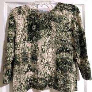 Alfred Dunner blouse snakeskin animal print size Petit S